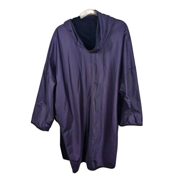 Mycra Pac Reversible Swing Jacket Velvet Nylon Drape Front One Button Tea Length - Picture 4 of 8